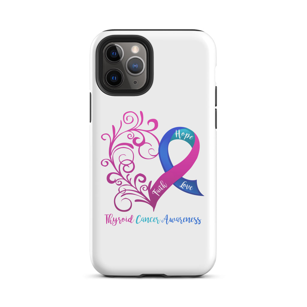 Thyroid Cancer Awareness Heart Tough Case for iPhone® (Several Models Available)(NON-RETURNABLE)