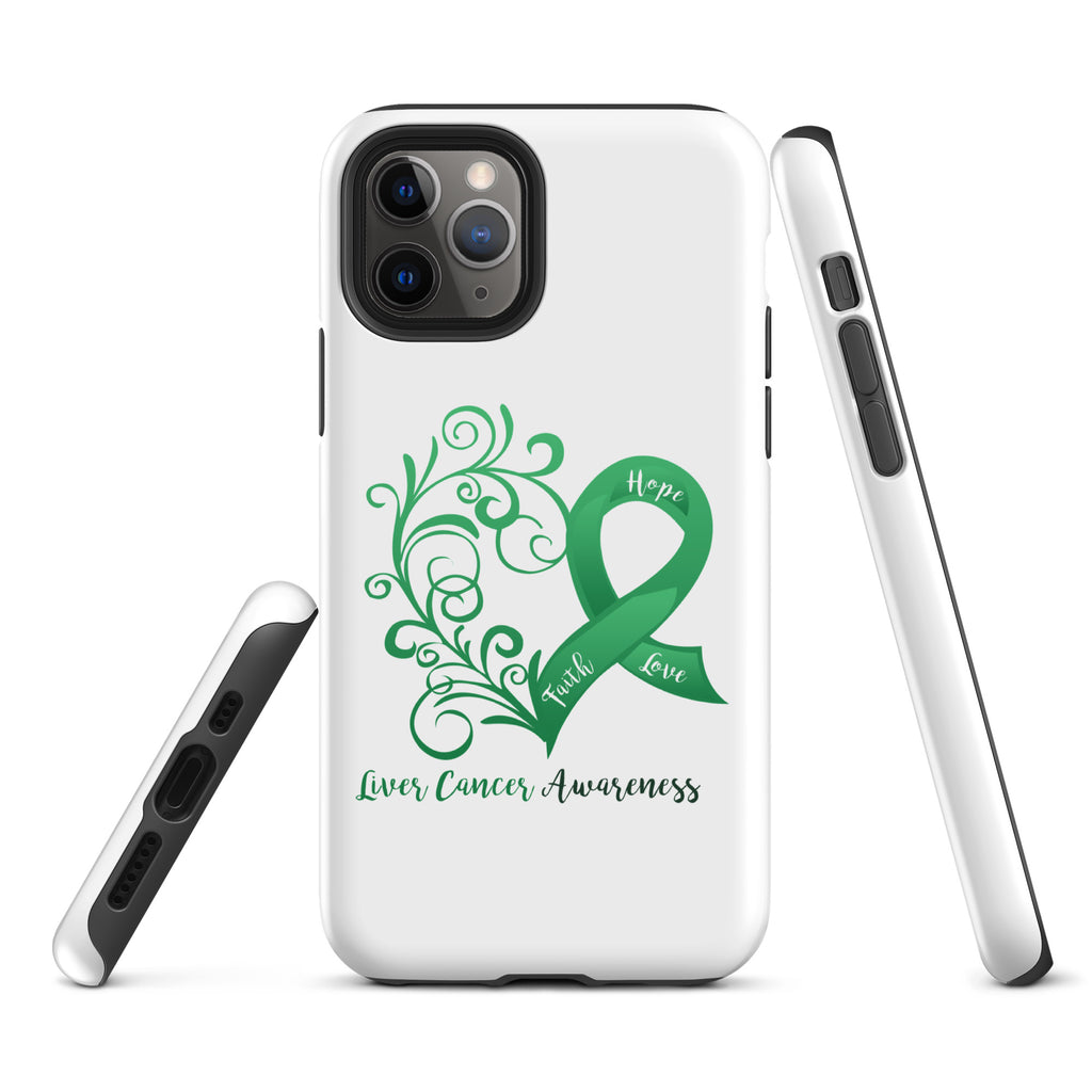 Liver Cancer Awareness Heart Tough Case for iPhone® (Several Models Available)(NON-RETURNABLE)