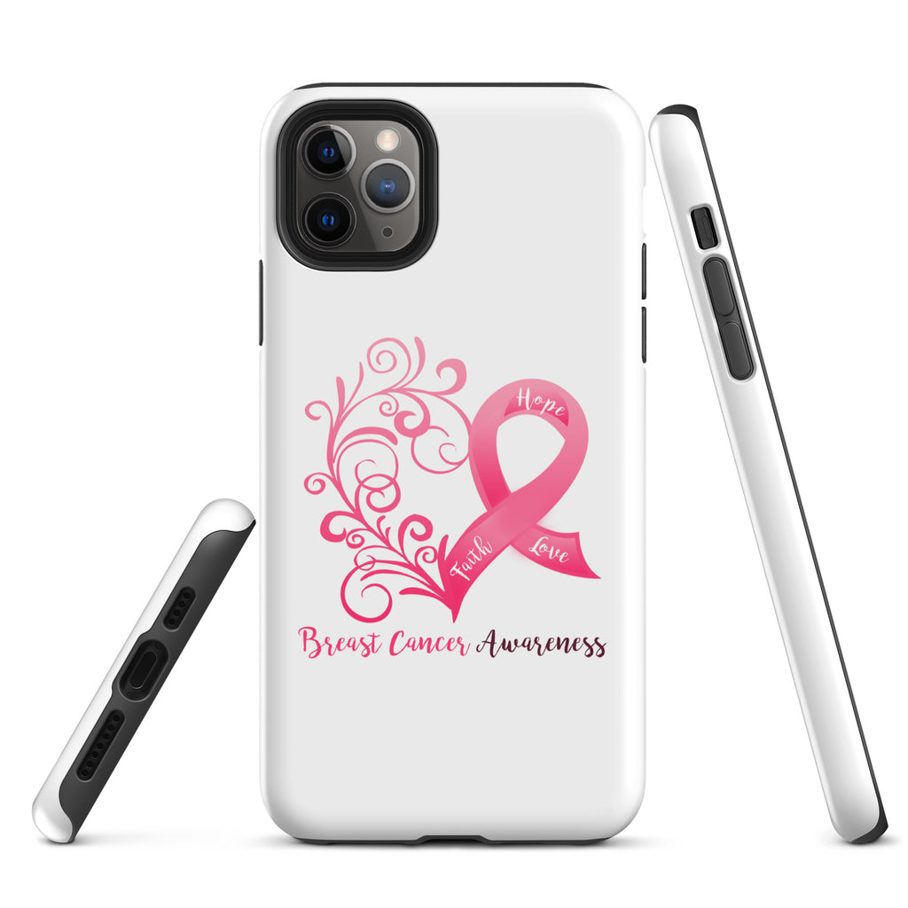 Breast Cancer Awareness Heart Tough Case for iPhone® (Several Models Available)(NON-RETURNABLE)