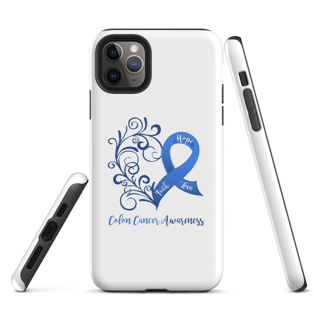 Colon Cancer Awareness Heart Tough Case for iPhone® (Several Models Available)(NON-RETURNABLE)