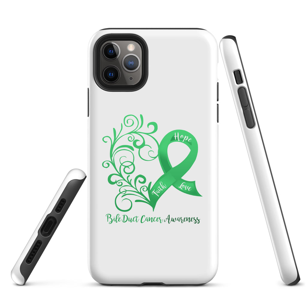 Bile Duct Cancer Awareness Heart Tough Case for iPhone® (Several Models Available)(NON-RETURNABLE)