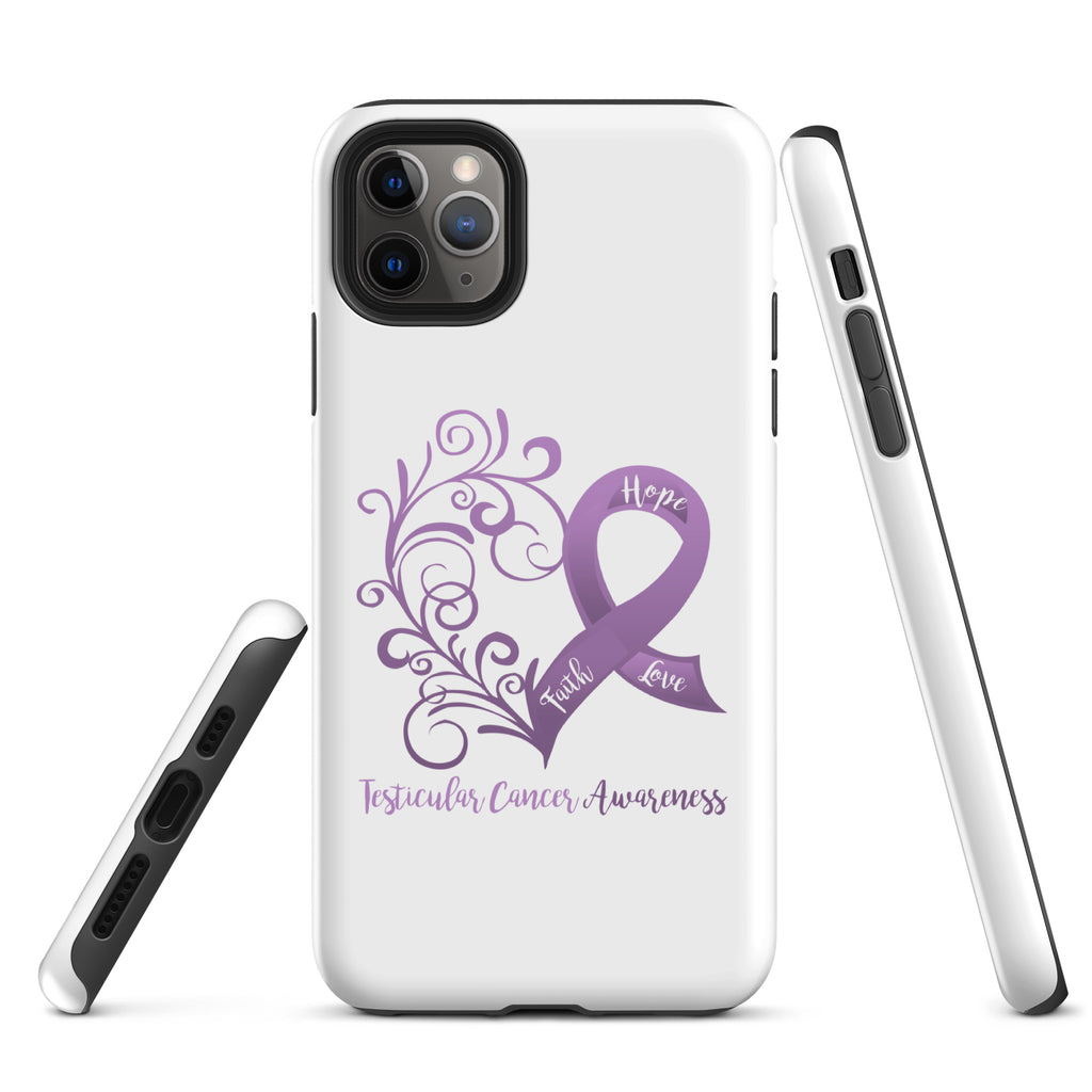 Testicular Cancer Awareness Heart Tough Case for iPhone® (Several Models Available)(NON-RETURNABLE)