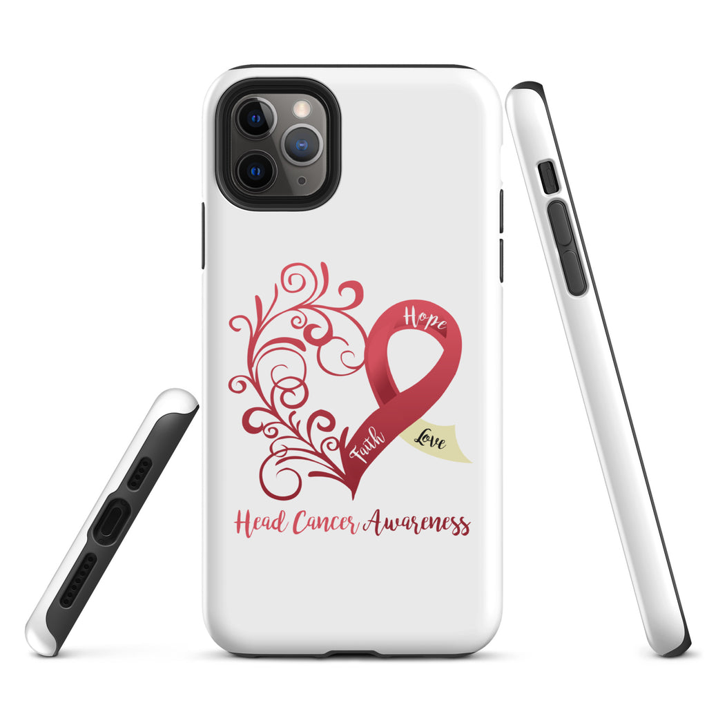 Head Cancer Awareness Heart Tough Case for iPhone® (Several Models Available)(NON-RETURNABLE)