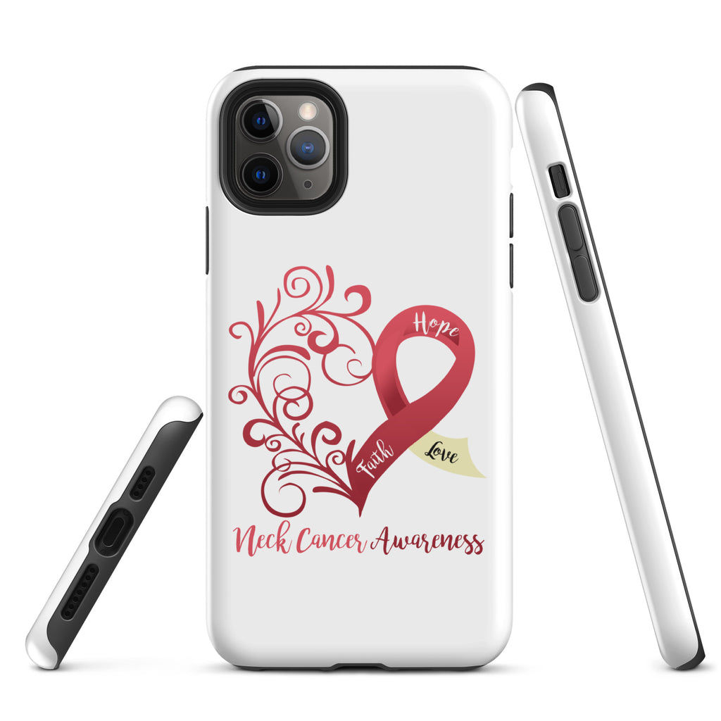 Neck Cancer Awareness Heart Tough Case for iPhone® (Several Models Available)(NON-RETURNABLE)