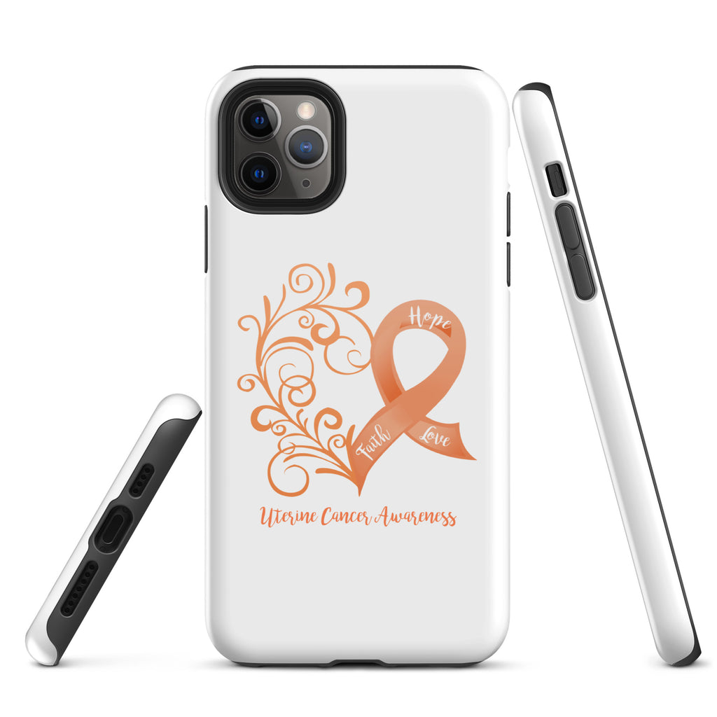 Uterine Cancer Awareness Heart Tough Case for iPhone® (Several Models Available)(NON-RETURNABLE)
