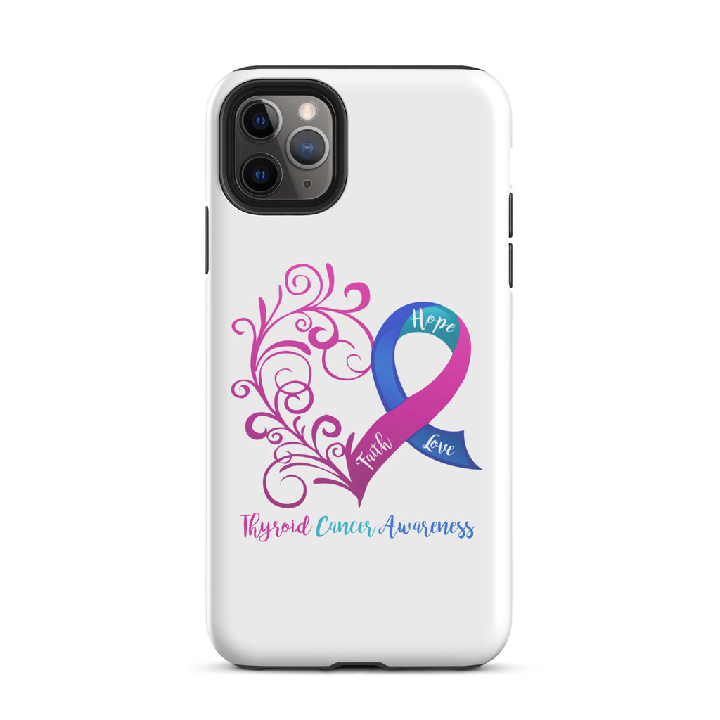 Thyroid Cancer Awareness Heart Tough Case for iPhone® (Several Models Available)(NON-RETURNABLE)