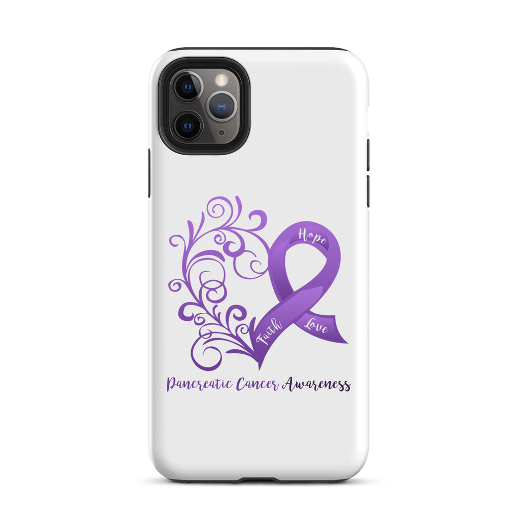 Pancreatic Cancer Awareness Heart Tough Case for iPhone® (Several Models Available) (NON-RETURNABLE)
