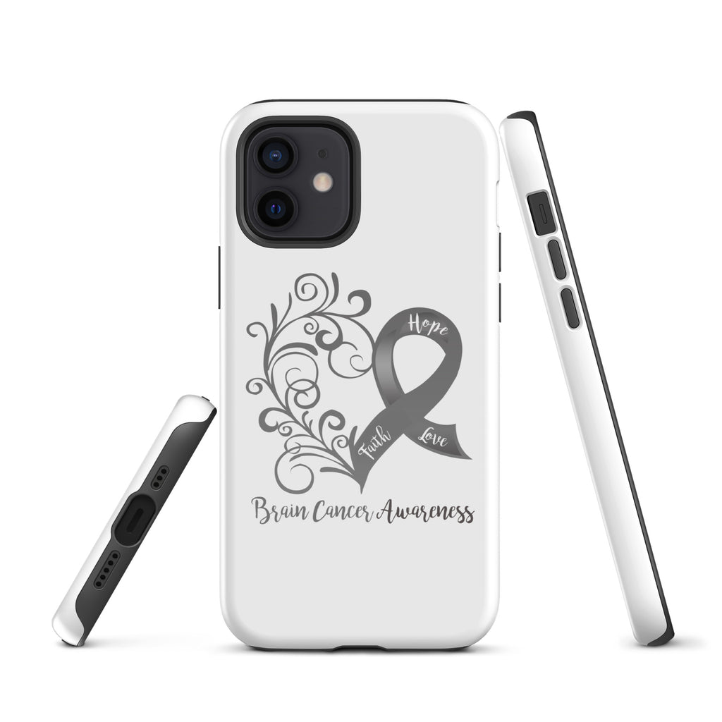 Brain Cancer Awareness Heart Tough Case for iPhone® (Several Models Available)(NON-RETURNABLE)