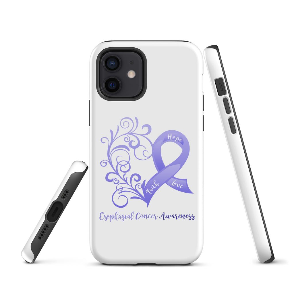 Esophageal Cancer Awareness Heart Tough Case for iPhone® (Several Models Available)(NON-RETURNABLE)