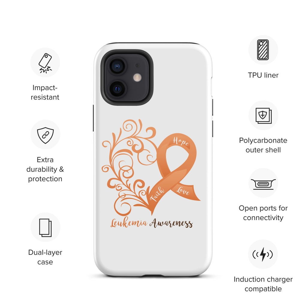 Leukemia Awareness Heart Tough Case for iPhone® (Several Models Available)(NON-RETURNABLE)