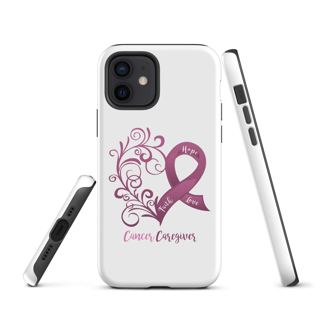 Cancer Caregiver Awareness Heart Tough case for iPhone® (Several Models Available)(NON-RETURNABLE)