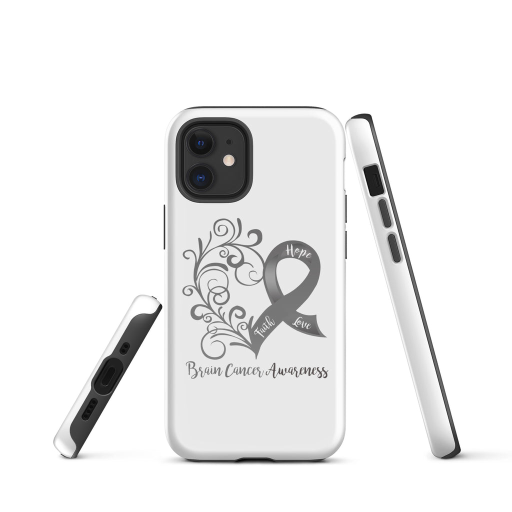 Brain Cancer Awareness Heart Tough Case for iPhone® (Several Models Available)(NON-RETURNABLE)