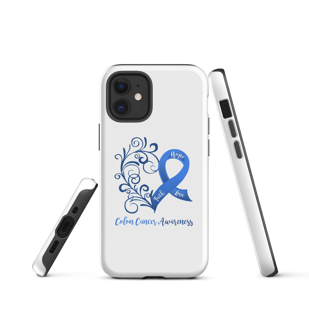 Colon Cancer Awareness Heart Tough Case for iPhone® (Several Models Available)(NON-RETURNABLE)