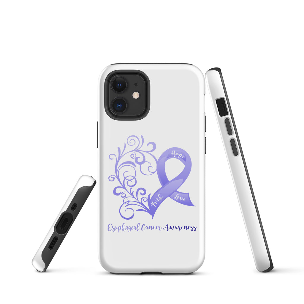 Esophageal Cancer Awareness Heart Tough Case for iPhone® (Several Models Available)(NON-RETURNABLE)