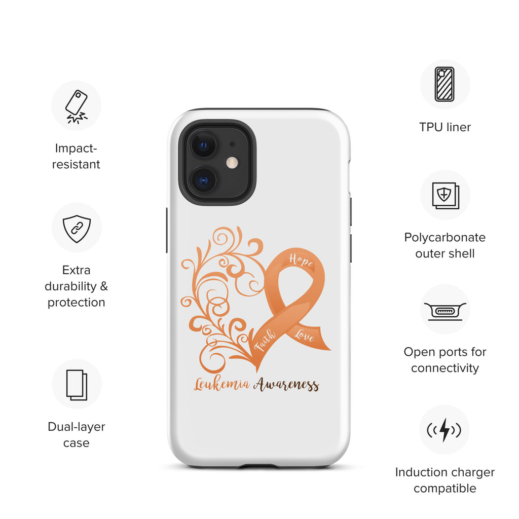 Leukemia Awareness Heart Tough Case for iPhone® (Several Models Available)(NON-RETURNABLE)