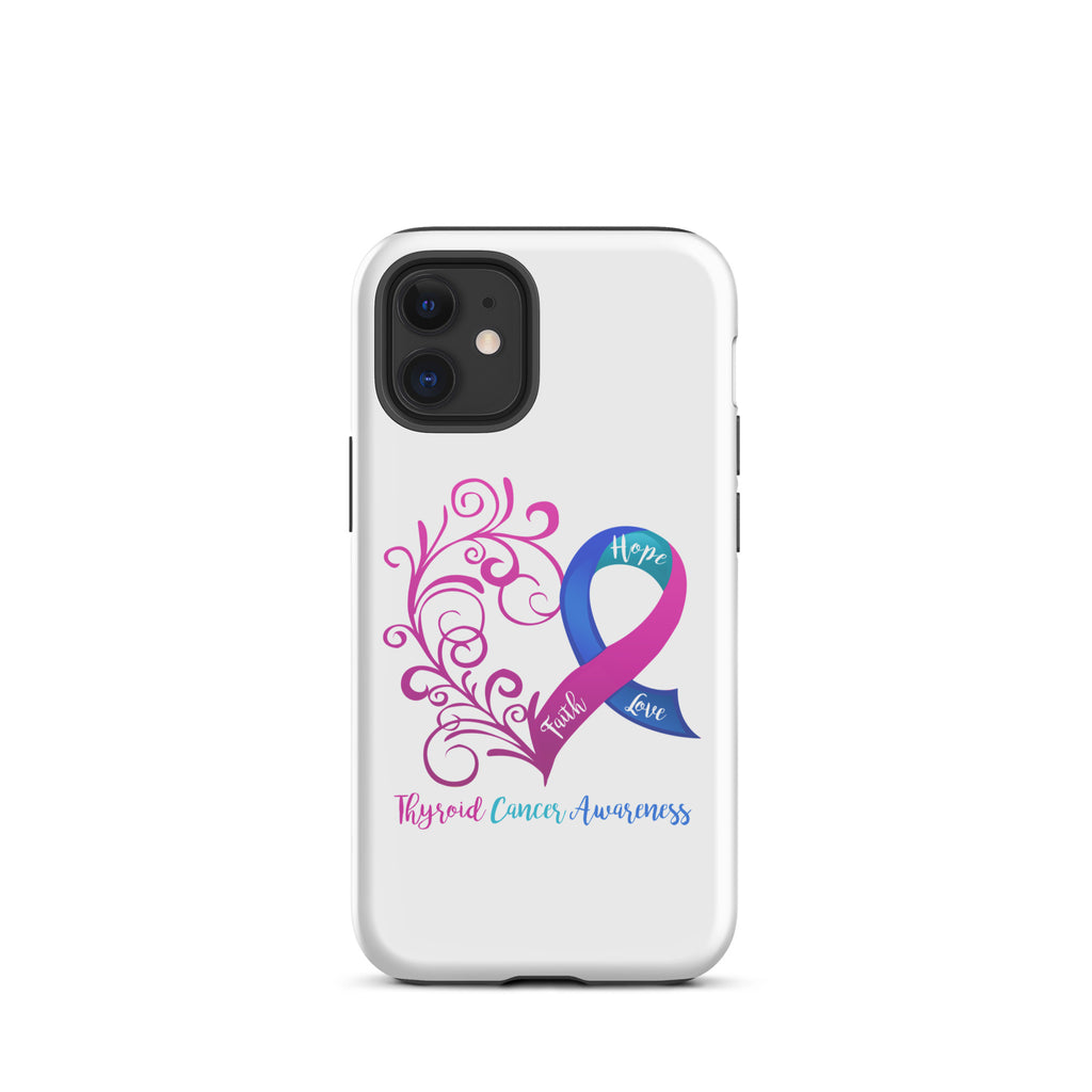 Thyroid Cancer Awareness Heart Tough Case for iPhone® (Several Models Available)(NON-RETURNABLE)