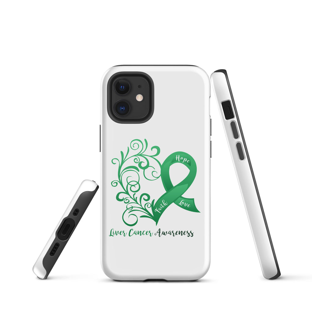 Liver Cancer Awareness Heart Tough Case for iPhone® (Several Models Available)(NON-RETURNABLE)