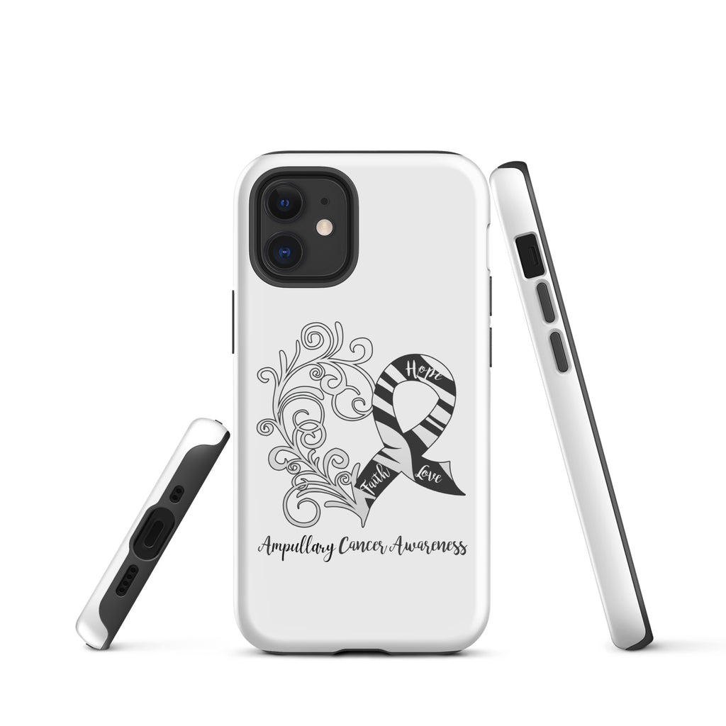 Ampullary Cancer Awareness Heart Tough case for iPhone® (Several Models Available)(NON-RETURNABLE)