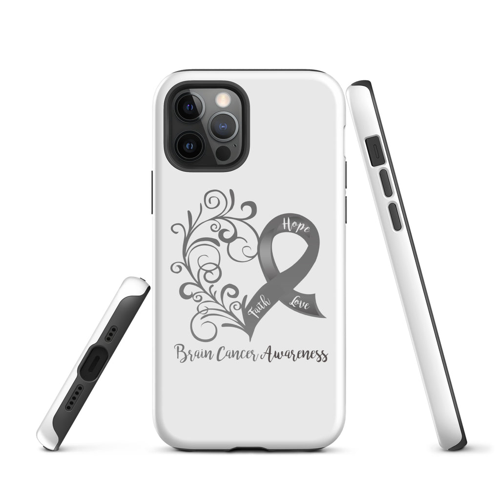 Brain Cancer Awareness Heart Tough Case for iPhone® (Several Models Available)(NON-RETURNABLE)