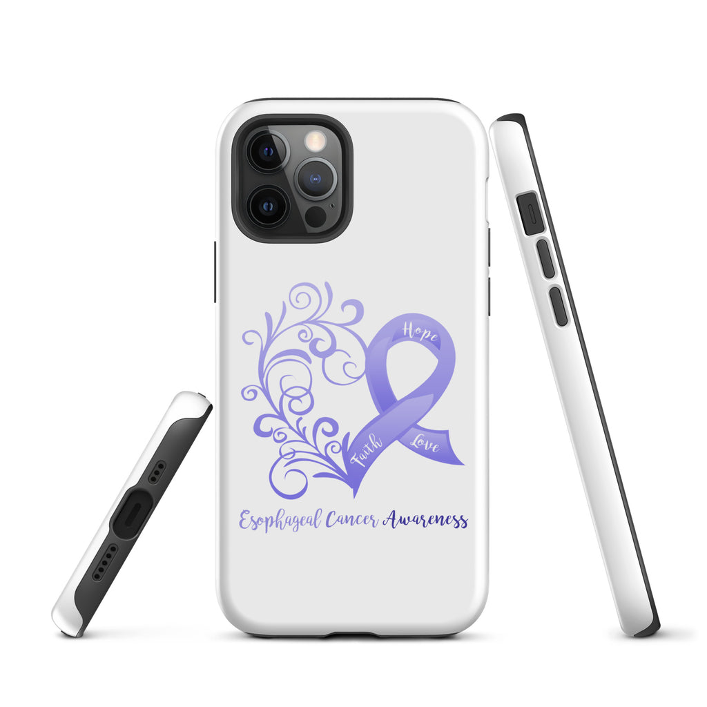 Esophageal Cancer Awareness Heart Tough Case for iPhone® (Several Models Available)(NON-RETURNABLE)