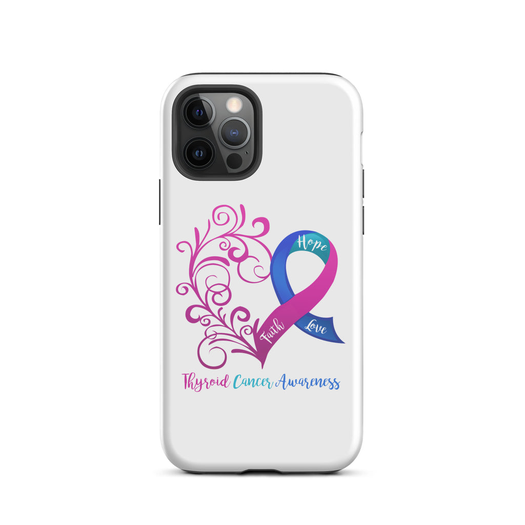 Thyroid Cancer Awareness Heart Tough Case for iPhone® (Several Models Available)(NON-RETURNABLE)