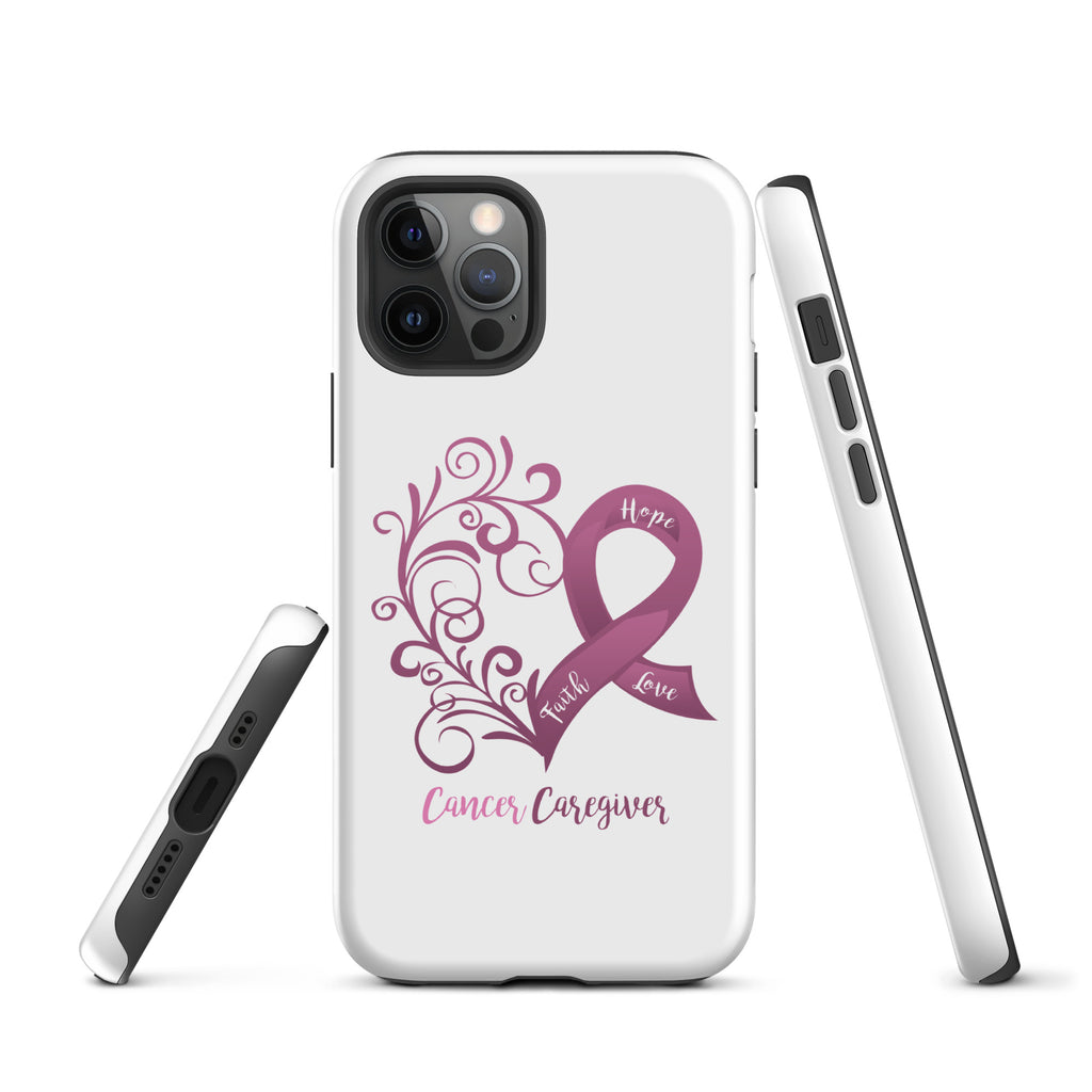 Cancer Caregiver Awareness Heart Tough case for iPhone® (Several Models Available)(NON-RETURNABLE)