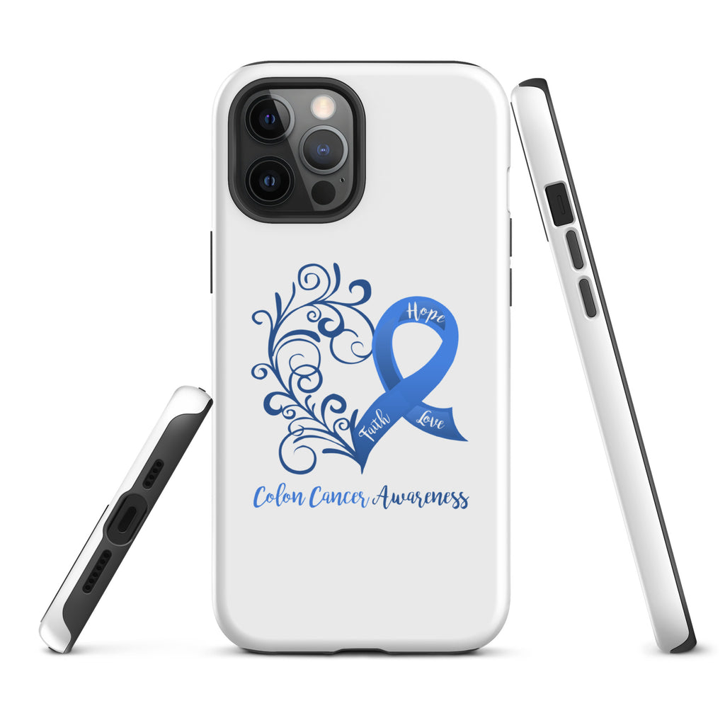 Colon Cancer Awareness Heart Tough Case for iPhone® (Several Models Available)(NON-RETURNABLE)