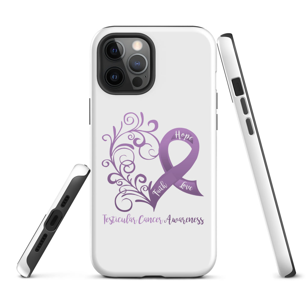 Testicular Cancer Awareness Heart Tough Case for iPhone® (Several Models Available)(NON-RETURNABLE)