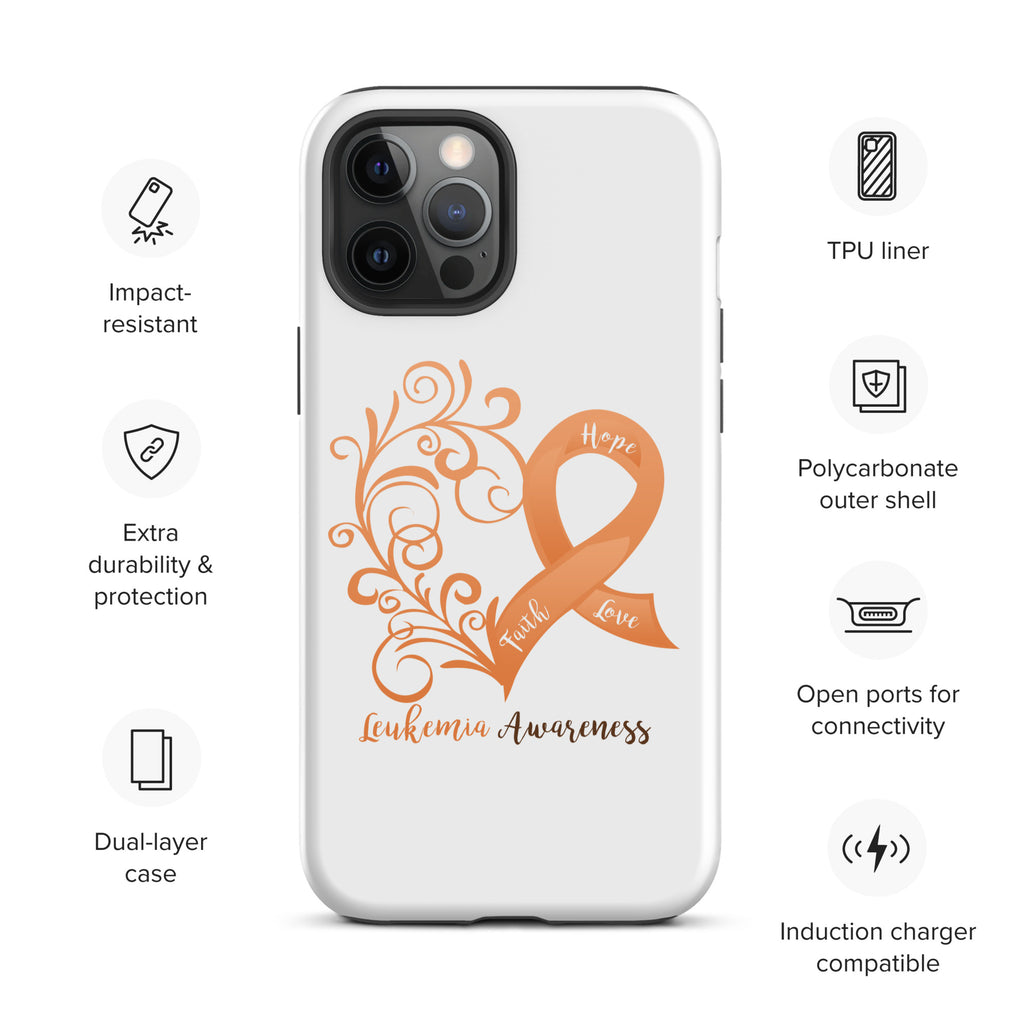 Leukemia Awareness Heart Tough Case for iPhone® (Several Models Available)(NON-RETURNABLE)