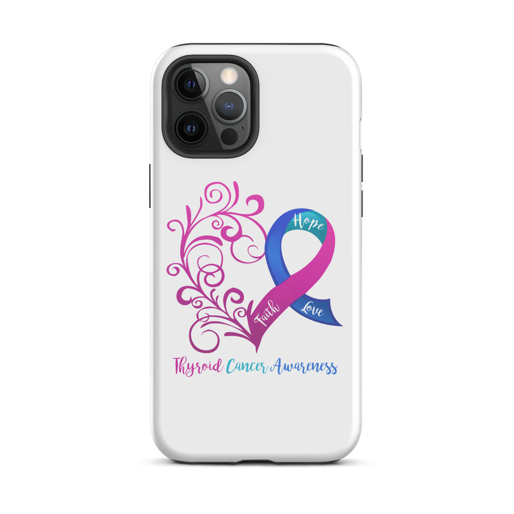 Thyroid Cancer Awareness Heart Tough Case for iPhone® (Several Models Available)(NON-RETURNABLE)