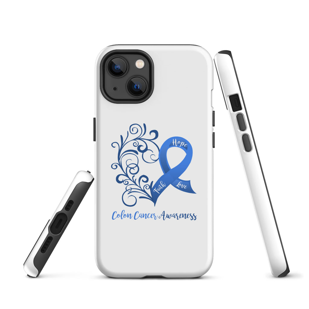 Colon Cancer Awareness Heart Tough Case for iPhone® (Several Models Available)(NON-RETURNABLE)