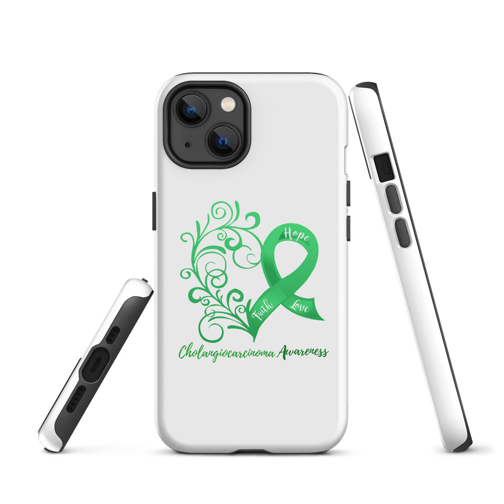 Cholangiocarcinoma Awareness Heart Tough Case for iPhone® (Several Models Available)(NON-RETURNABLE)