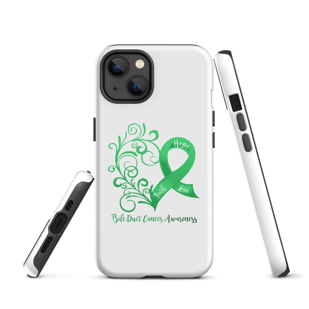 Bile Duct Cancer Awareness Heart Tough Case for iPhone® (Several Models Available)(NON-RETURNABLE)