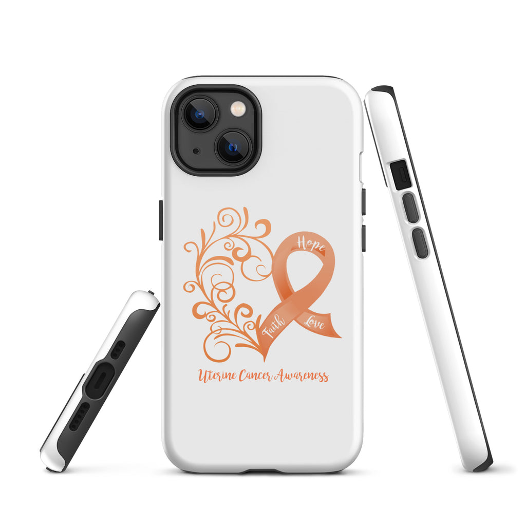 Uterine Cancer Awareness Heart Tough Case for iPhone® (Several Models Available)(NON-RETURNABLE)