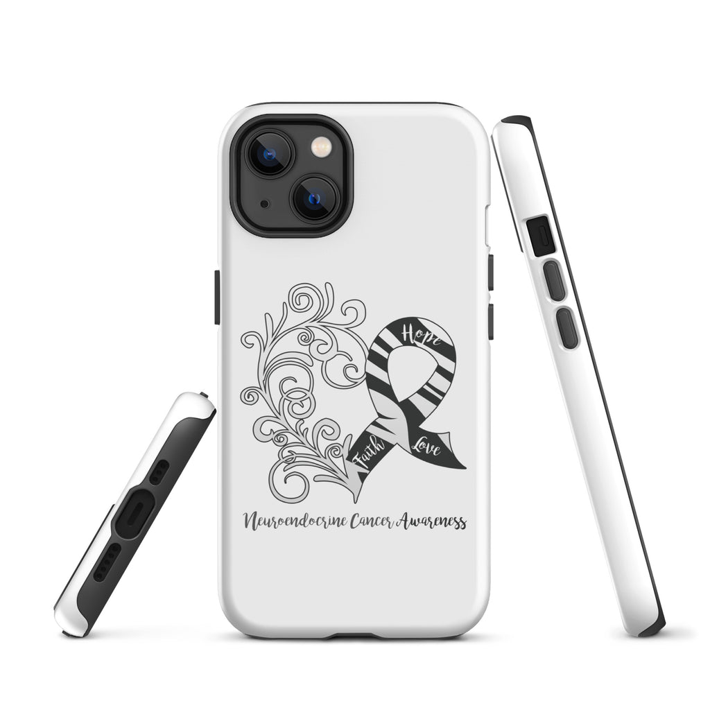 Neuroendocrine Cancer Awareness Heart Tough case for iPhone® (Several Models Available)(NON-RETURNABLE)