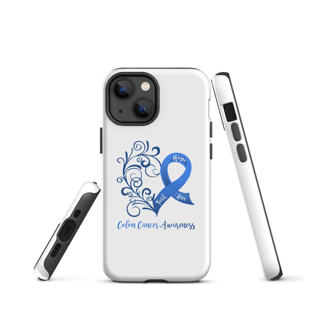 Colon Cancer Awareness Heart Tough Case for iPhone® (Several Models Available)(NON-RETURNABLE)