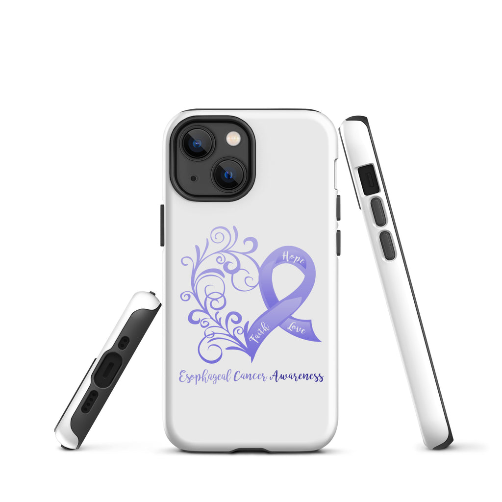 Esophageal Cancer Awareness Heart Tough Case for iPhone® (Several Models Available)(NON-RETURNABLE)