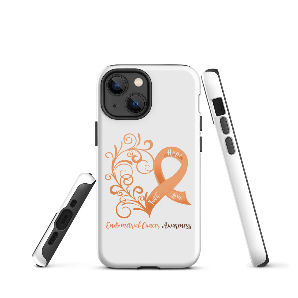 Endometrial Cancer Awareness Heart Tough Case for iPhone® (Several Models Available) (NON-RETURNABLE)