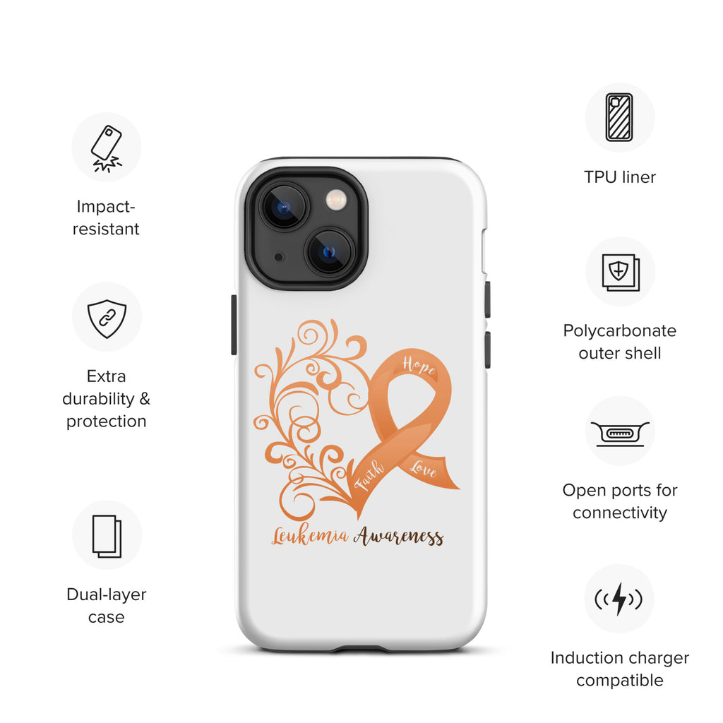 Leukemia Awareness Heart Tough Case for iPhone® (Several Models Available)(NON-RETURNABLE)