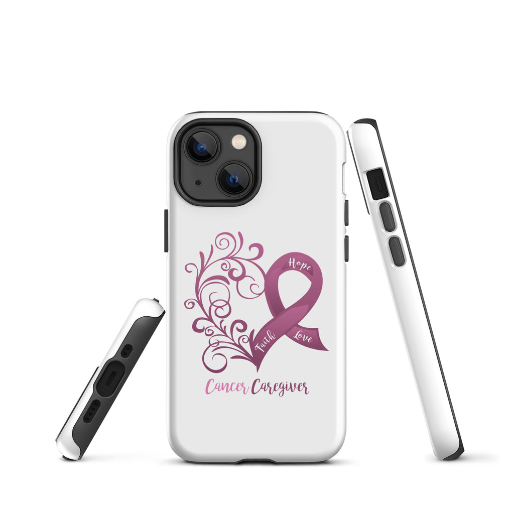 Cancer Caregiver Awareness Heart Tough case for iPhone® (Several Models Available)(NON-RETURNABLE)