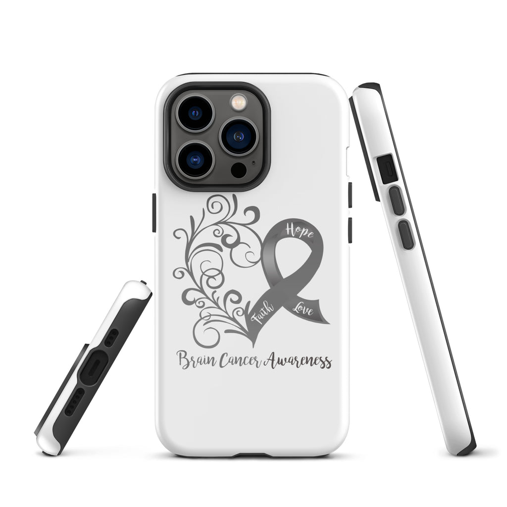 Brain Cancer Awareness Heart Tough Case for iPhone® (Several Models Available)(NON-RETURNABLE)