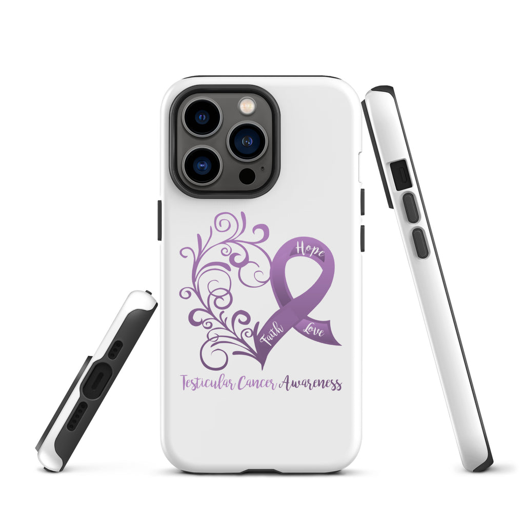 Testicular Cancer Awareness Heart Tough Case for iPhone® (Several Models Available)(NON-RETURNABLE)