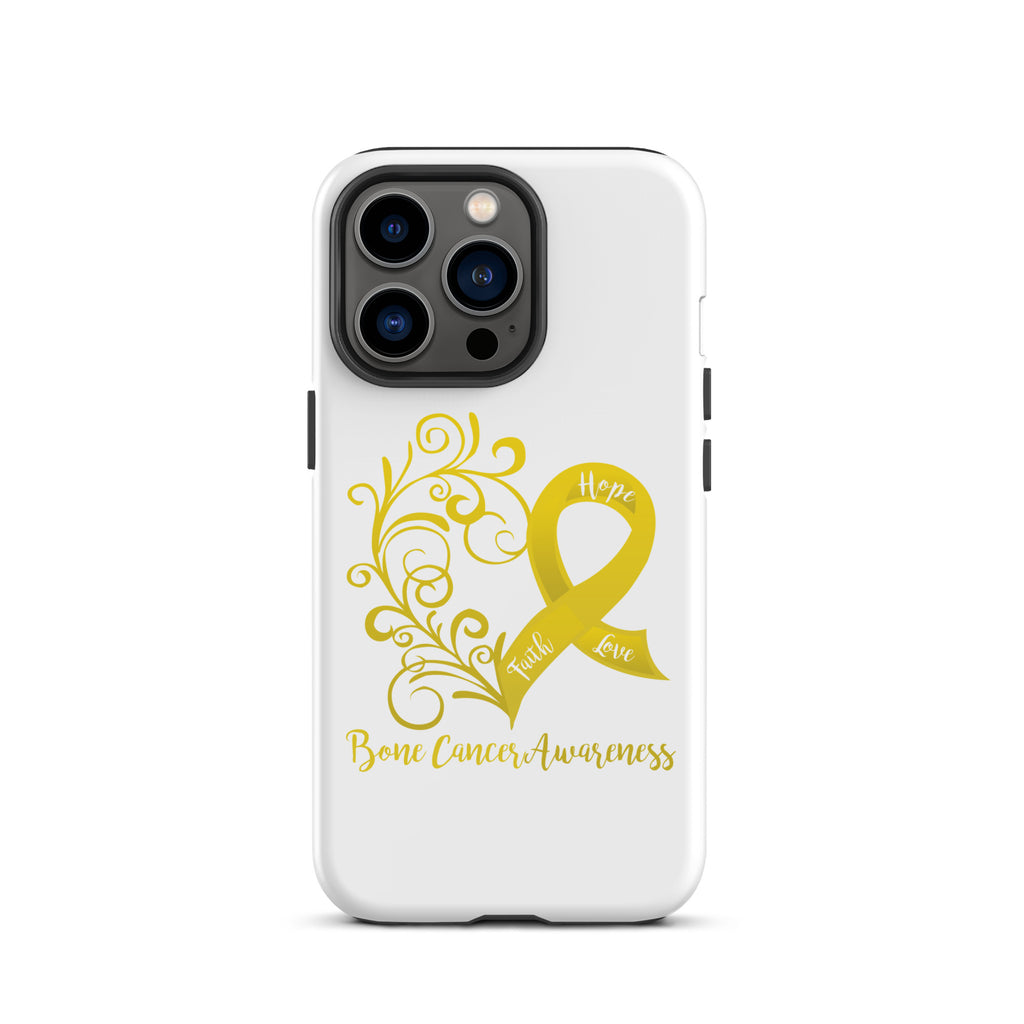 Bone Cancer Awareness Heart Tough Case for iPhone® (Several Models Available)(NON-RETURNABLE)