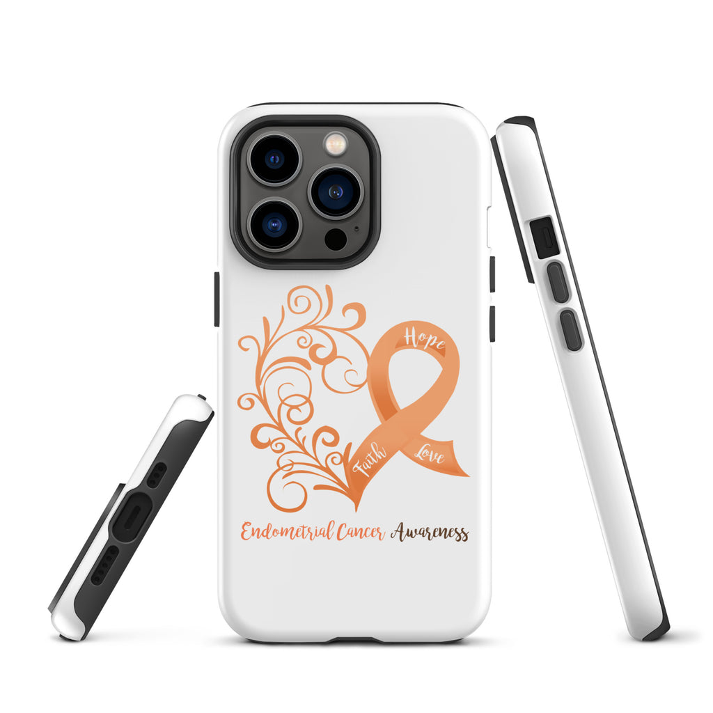 Endometrial Cancer Awareness Heart Tough Case for iPhone® (Several Models Available) (NON-RETURNABLE)