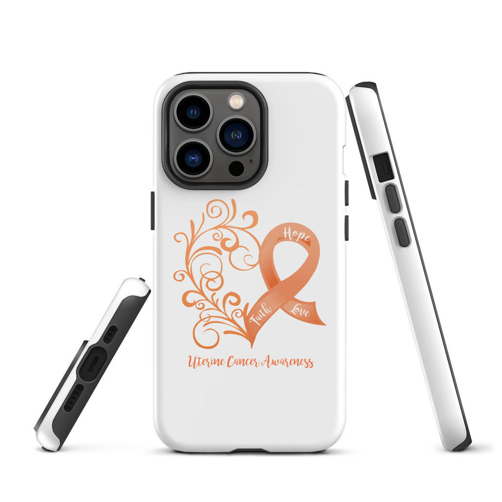 Uterine Cancer Awareness Heart Tough Case for iPhone® (Several Models Available)(NON-RETURNABLE)