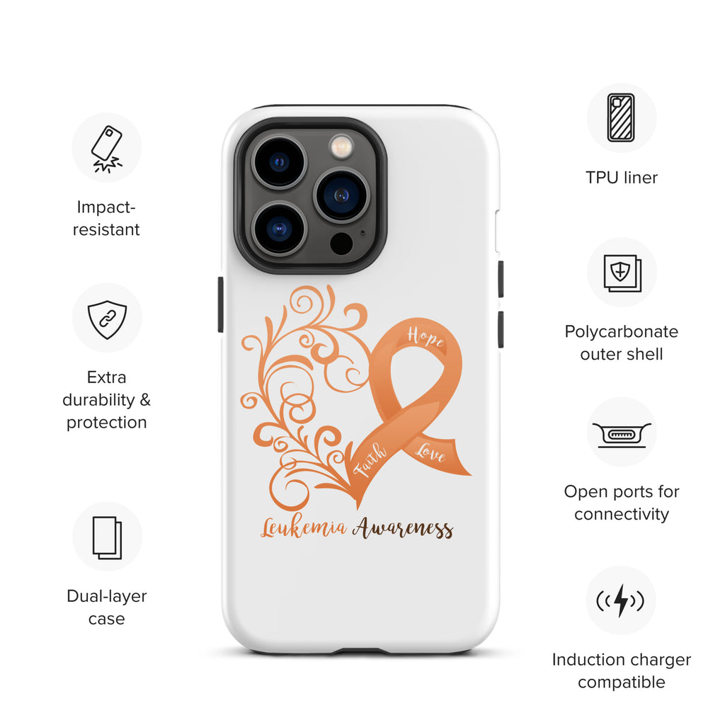 Leukemia Awareness Heart Tough Case for iPhone® (Several Models Available)(NON-RETURNABLE)