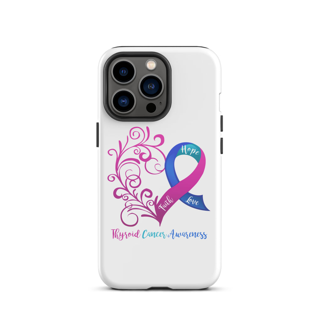 Thyroid Cancer Awareness Heart Tough Case for iPhone® (Several Models Available)(NON-RETURNABLE)