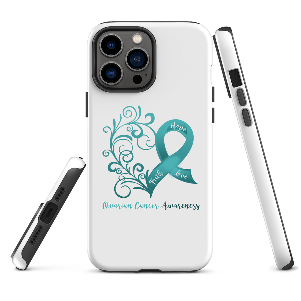 Ovarian Cancer Awareness Heart Tough Case for iPhone® (Several Models Available)(NON-RETURNABLE)