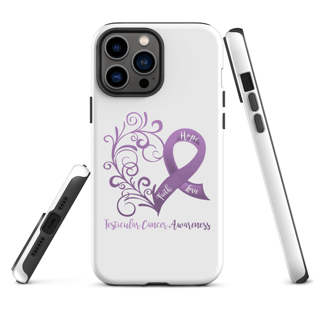 Testicular Cancer Awareness Heart Tough Case for iPhone® (Several Models Available)(NON-RETURNABLE)