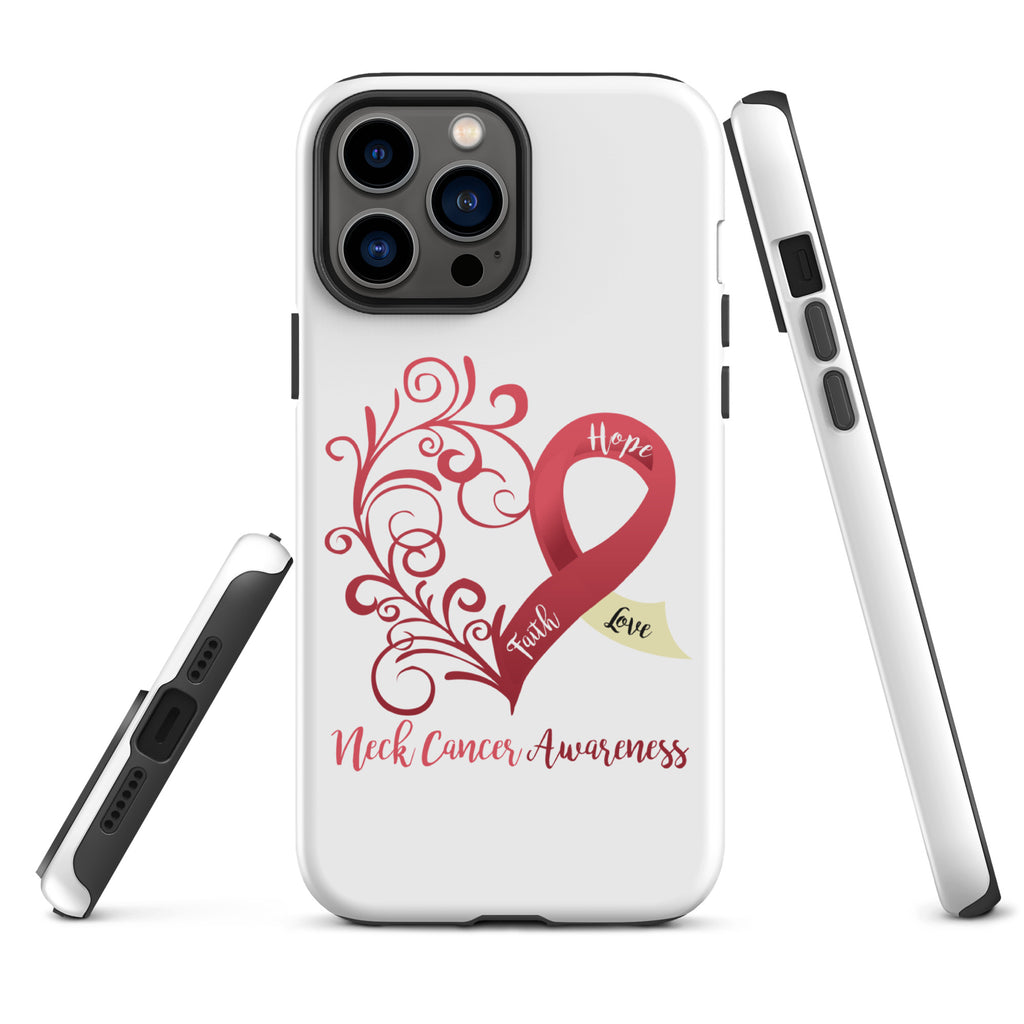 Neck Cancer Awareness Heart Tough Case for iPhone® (Several Models Available)(NON-RETURNABLE)